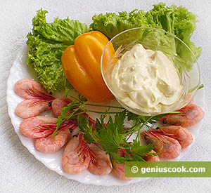 Салат-латук с креветками