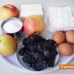 Ингредиенты для пирога с яблоками и черносливом