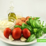 Ингредиенты для сырных шариков в томатном соусе