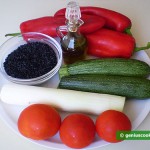 Ингредиенты для чёрного риса с овощами