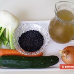 Ингредиенты для супа с чёрным рисом, цуккини и фенхелем