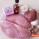 Ингредиенты для индюшачьей грудинки в сливках с картошкой