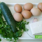 Ингредиенты для яиц с сыром, чесноком и петрушкой