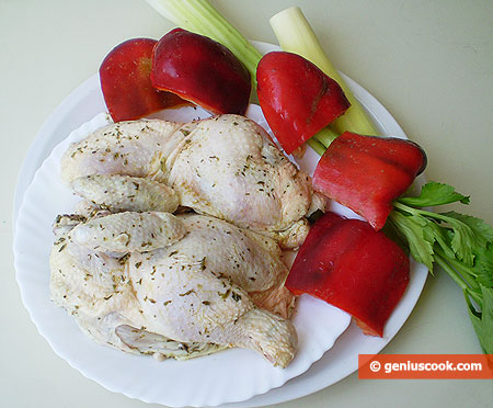 Ингредиенты для цыплёнка со сладким перцем