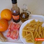 Ингредиенты для пенне с крабами в апельсиновом соусе