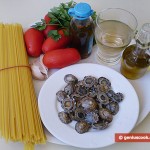 Ингредиенты для лингвини с моллюсками