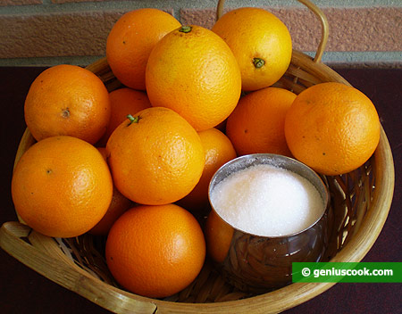 Ингредиенты для апельсинового сорбета