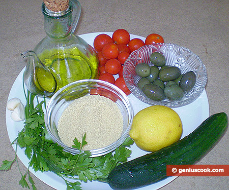 Ингредиенты для салата с кускусом