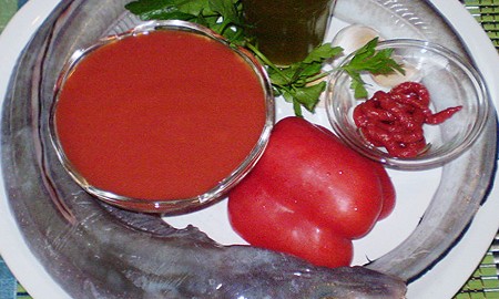 Ингредиенты для конгрио в соусе