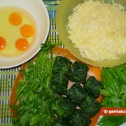 Ингредиенты для фриттаты с сыром и шпинатом